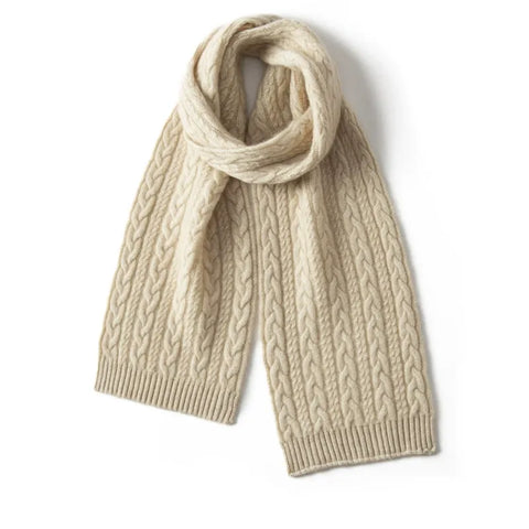 Classic Women’s Cable Knit 100% Pure Cashmere Soft Scarves