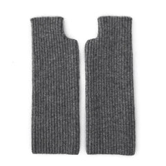 Winter 100% Pure Ribbed Cashmere Fingerless Gloves Arm Warmer
