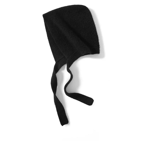 100% Cashmere Hood with Ties Knit Hood Scarf  Wrap Beanie Hats