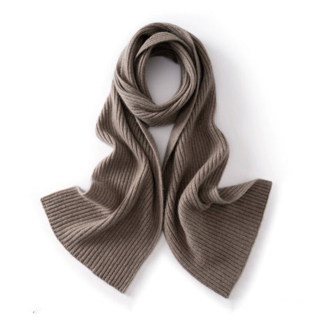Ribbed Pure Cashmere Scarf Soft Winter Wrap Warm Capes Outdoor Scarves