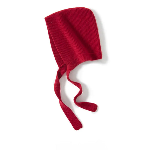 100% Cashmere Hood with Ties Knit Hood Scarf  Wrap Beanie Hats