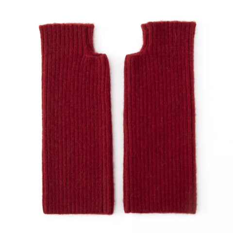 Winter 100% Pure Ribbed Cashmere Fingerless Gloves Arm Warmer