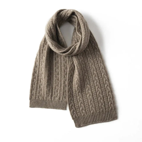 Classic Women’s Cable Knit 100% Pure Cashmere Soft Scarves