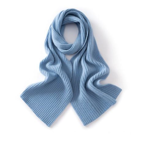 Ribbed Pure Cashmere Scarf Soft Winter Wrap Warm Capes Outdoor Scarves