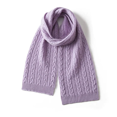 Classic Women’s Cable Knit 100% Pure Cashmere Soft Scarves