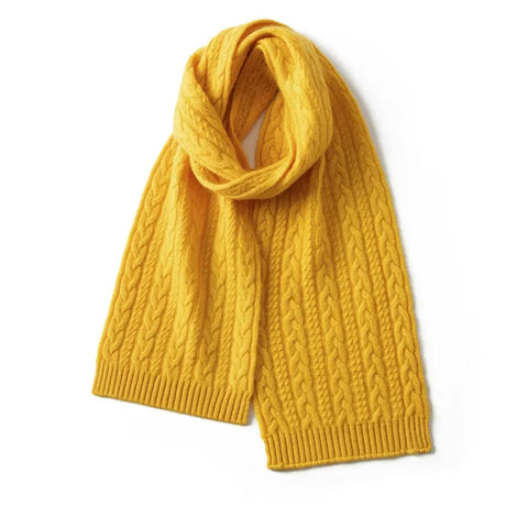 Classic Women’s Cable Knit 100% Pure Cashmere Soft Scarves