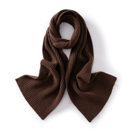 Ribbed Pure Cashmere Scarf Soft Winter Wrap Warm Capes Outdoor Scarves