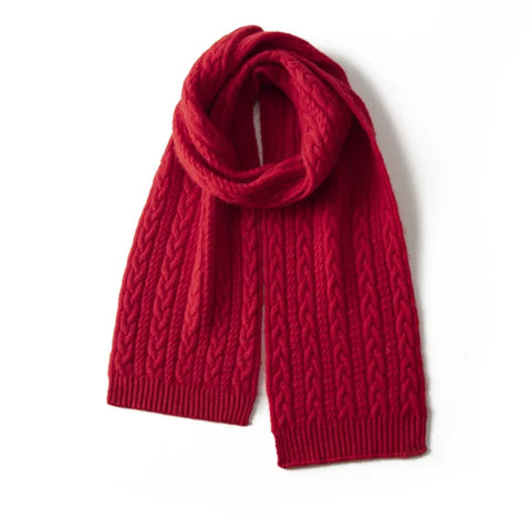 Classic Women’s Cable Knit 100% Pure Cashmere Soft Scarves