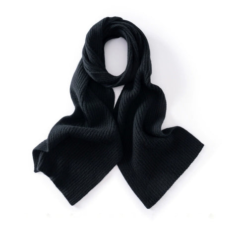 Ribbed Pure Cashmere Scarf Soft Winter Wrap Warm Capes Outdoor Scarves