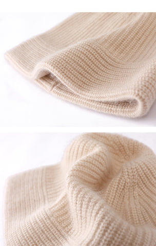 Winter Bucket Hats for Women Cashmere Hat Soft Warm Knitted Outdoor Cap