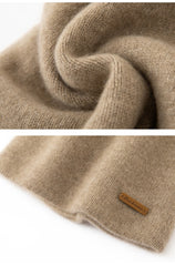 100% Cashmere Winter Beanie Double-sided Two Colors Hat