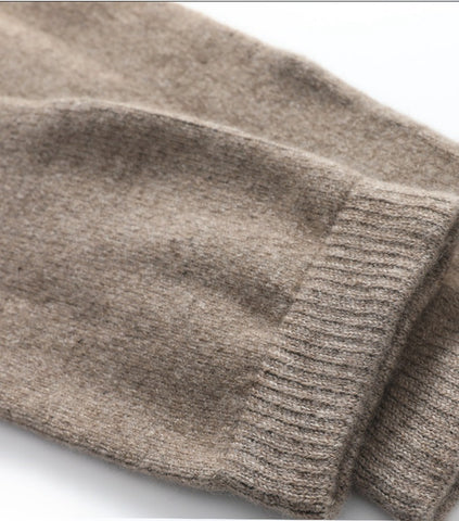 100% Cashmere Over-the-Knee Casual Solid Color Warm Socks For Woman