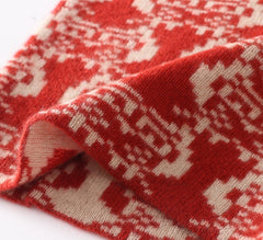 100% Cashmere Jacquard Knit Neck Warmer Scarf
