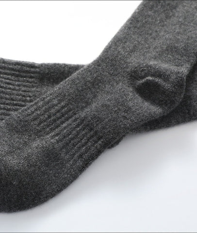 100% Cashmere Over-the-Knee Casual Solid Color Warm Socks For Woman