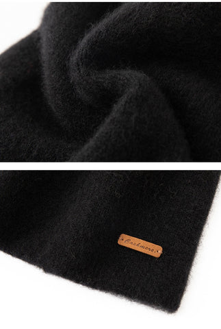 100% Cashmere Winter Beanie Double-sided Two Colors Hat for Men or Women