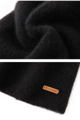 100% Cashmere Winter Beanie Double-sided Two Colors Hat