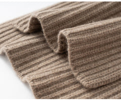 100% Cashmere Ribbed Knit Scarf  Soft Warm Winter Wrap