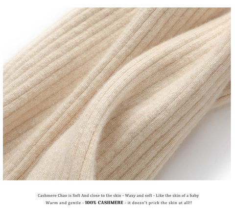 Women’s Long Cashmere Leg Warmers Thickened Knee Protection for Winter