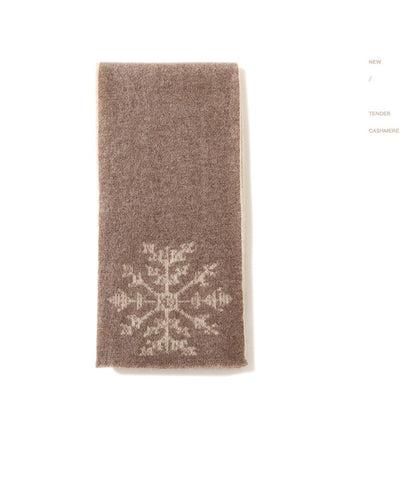 Festive Snowflake Embroidered Pure Cashmere Jacquard Christmas Scarf
