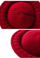 100% Cashmere Ribbed Knit Bucket Hat Fisherman Hat Knit Beanies