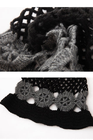 Handmade Crochet Bucket Cashmere Floral Beach Hat for Women