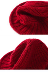 100% Cashmere Ribbed Knit Bucket Hat Fisherman Hat Knit Beanies