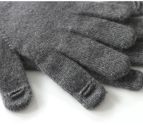 Women's 100% Pure Cashmere Cable Knit Mitten Full Finger Gloves
