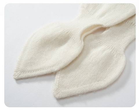 Kids Cashmere Knitted Bowknot Neckerchief Soft Neck Warmer Casual Shawl